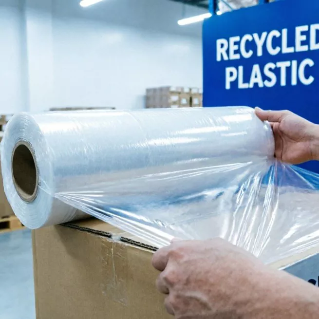 Genanvendt plastik strækfolie